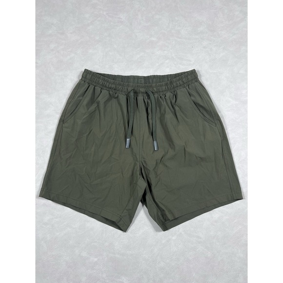 Bear Bottom Shorts Size Large 7" Stretch Lined Shorts Elastic Olive Green - Picture 1 of 7